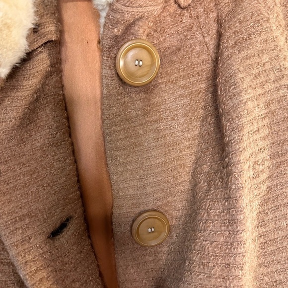 Vintage coat wool‎ blend 60's tan fur collar union label made in USA - Picture 13 of 13